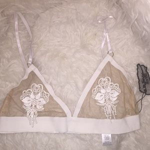 For Love and Lemons White Florals Skivvie w Bag S